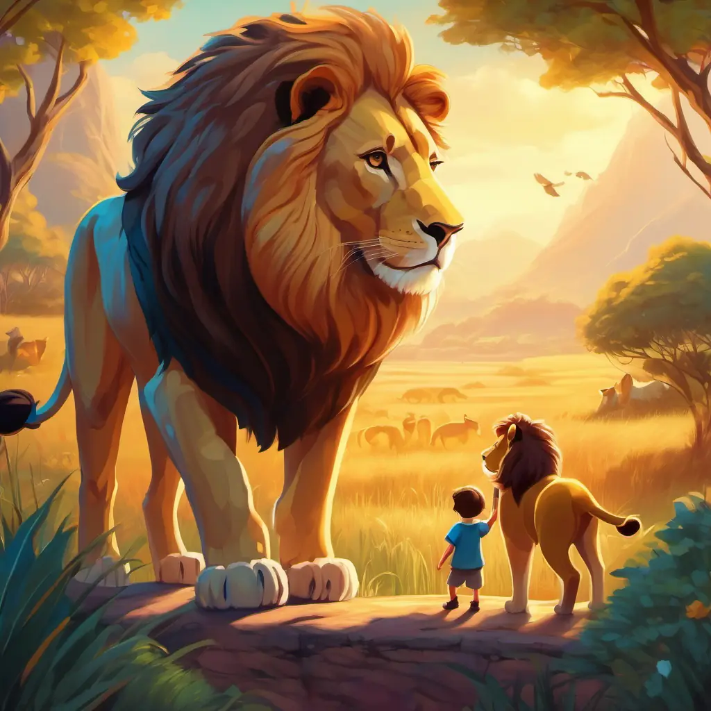 Lion rescues animals
