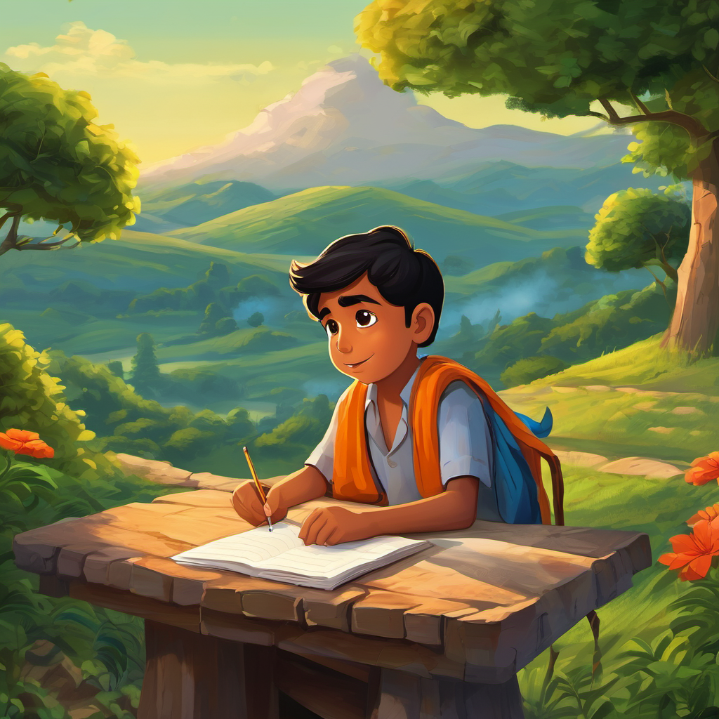 Once upon a time in a small village called Shantipuri, there lived a 10-year-old boy named Ashish. Ashish was a very curious and intelligent boy who loved learning new things. However, there was one thing that troubled him – he had difficulty learning about shapes. One evening, as Ashish was struggling with his shapes homework, his grandmother, Aaji, noticed his distress. Aaji was a kind and wise lady who had a solution for every problem. She sat next to Ashish and gently asked him, "What seems to be bothering you, my dear?"