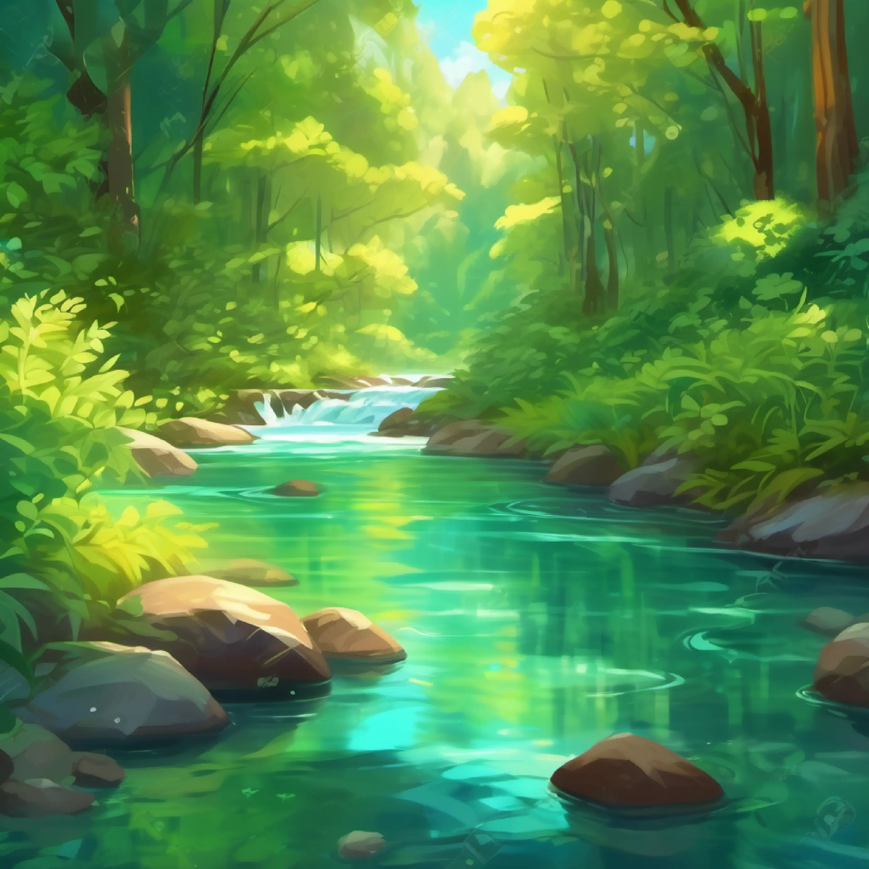 Introduction to A sparkling river with crystal clear water and a playful personality the river in a lush forest.