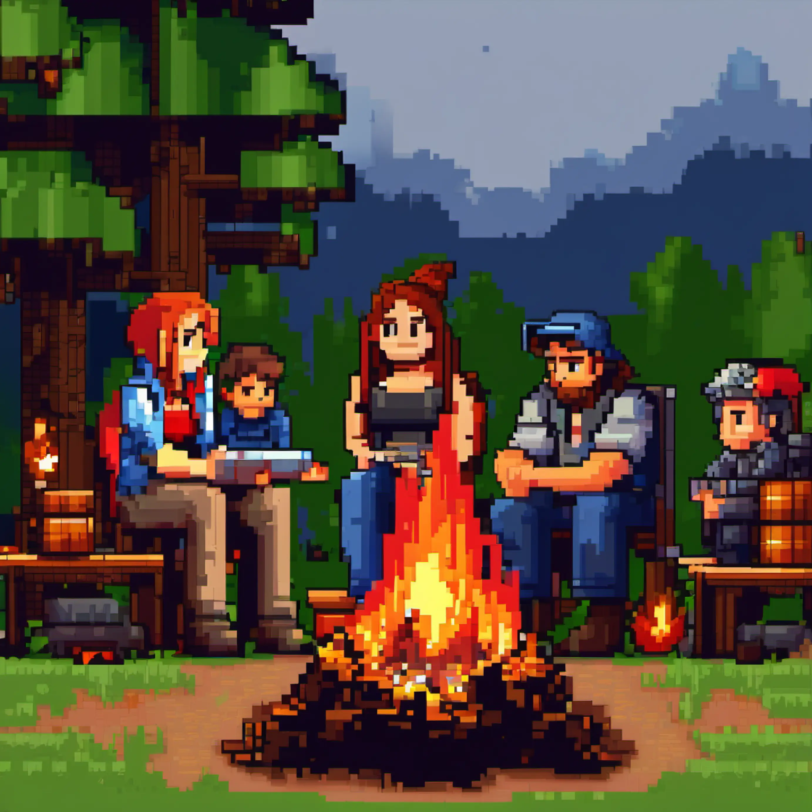 Family bonding over campfire sight, Nicol notices another campfire.