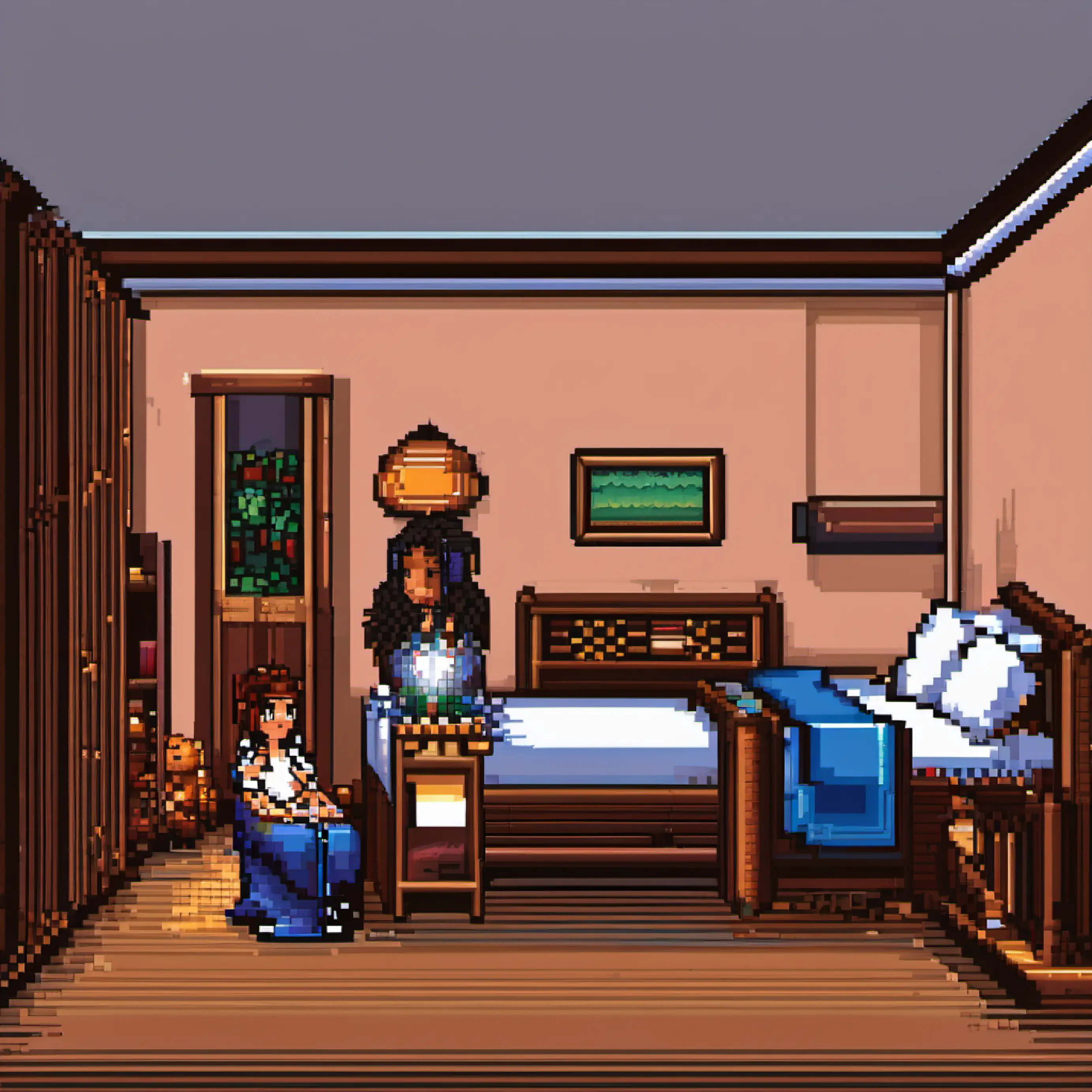 Nicol offers company and comfort to Lisa as bedtime nears.