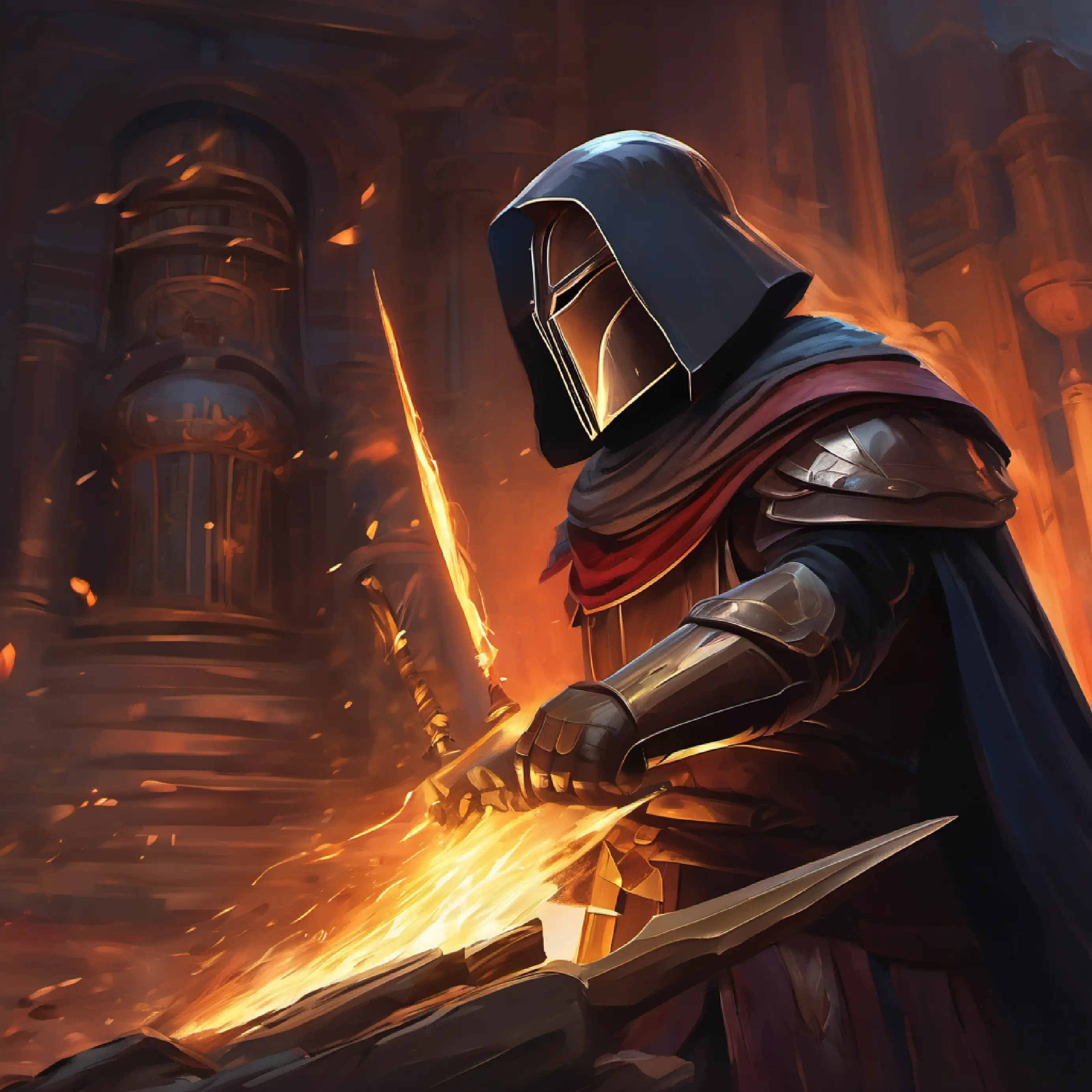 Winning a battle against Dark cloak, masked face, mysterious and destroying his machine.