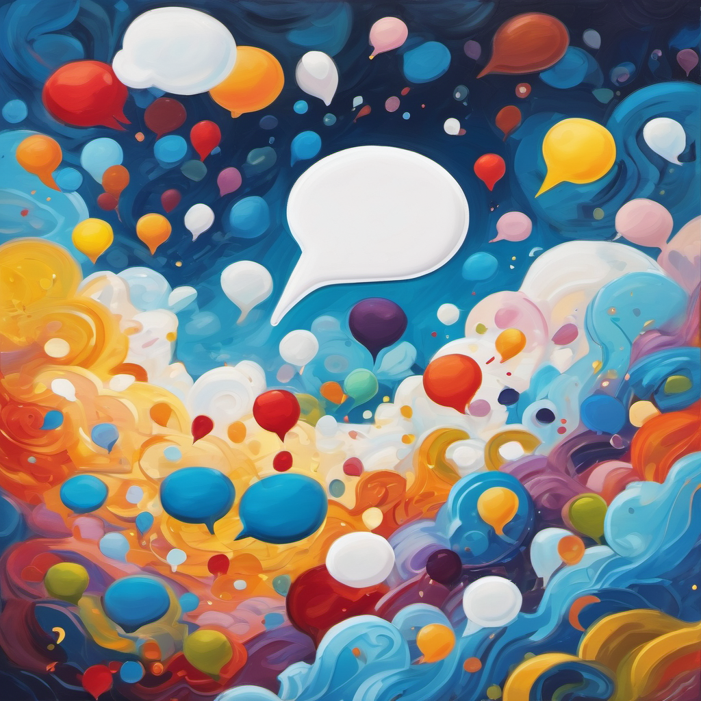 Question mark surrounded by thought bubbles