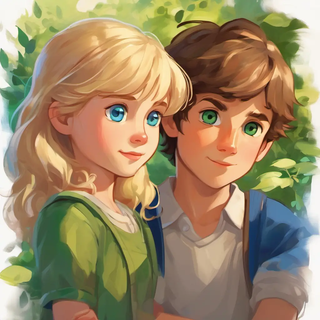 Summary of all the reasons why A young boy with brown hair and blue eyes loves A young girl with blonde hair and green eyes.