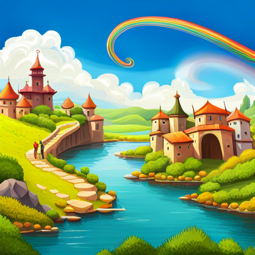 Rainbow Snake painting the blue sky