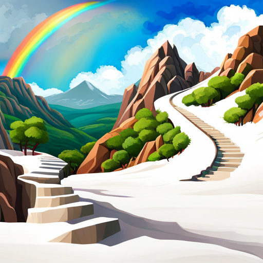 Rainbow Snake painting the snowy mountains white
