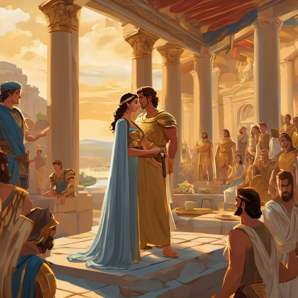 News of Troy's wealth and glory spread far and wide to other lands, catching the attention of the powerful Greeks. The Greeks craved Troy's riches and coveted their princess, the beautiful Helen, who was married to Menelaus, the King of Sparta. And thus, the legend of Troy began to unfold. Prince Paris, son of King Priam, was destined to play a pivotal role in the fall of Troy. One day, when Paris was traveling to Sparta, he was bewitched by the enchanting beauty of Helen. Unable to resist his feelings, he pleaded with Helen to flee with him and return to Troy.