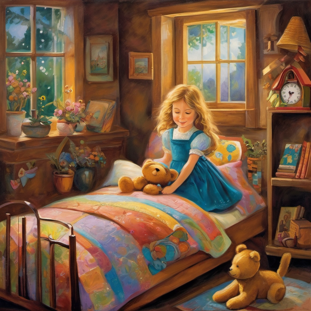 Once upon a time, in a cozy little house, there lived a young girl named Emily. Emily had a best friend named Teddy, who was no ordinary teddy bear. You see, Teddy had a special secret. When Emily went to sleep at night, Teddy would come to life! Every night, when Emily closed her eyes and drifted off to Dreamland, Teddy would open his eyes with a spark of magic. He would stretch his plushy arms, yawn, and jump down from Emily's bed. Teddy loved exploring, experiencing the house from a new perspective. But his biggest joy was helping Emily with a very important task - teaching her how to communicate positively.