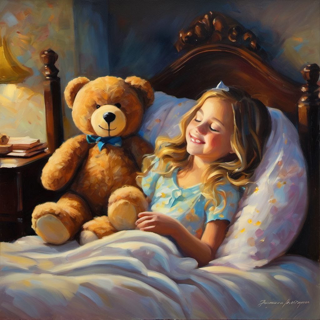 And so, each night as Emily drifted off to sleep, she would smile and whisper, "Thank you, Teddy, for being my magical teacher and best friend." And Teddy, with a little twinkle in his button eyes, would reply softly, "No problem, Emily. Remember, kind words have the power to change the world."