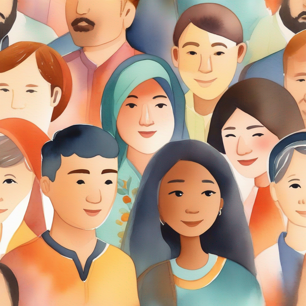 An illustration of people from diverse cultures communicating peacefully.