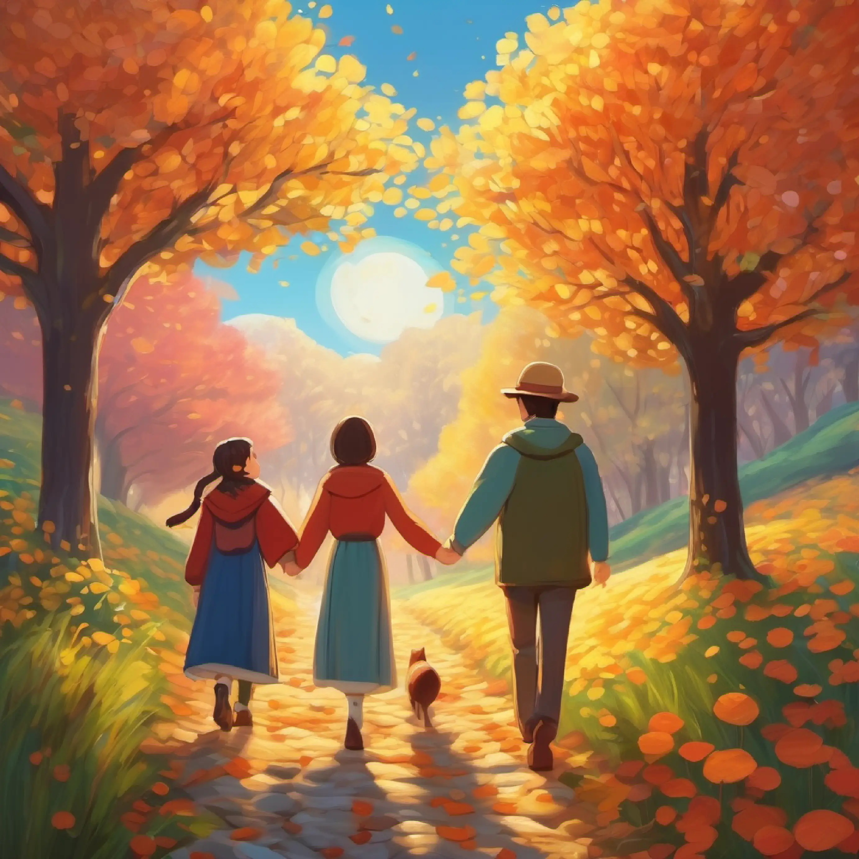 Changing seasons, hand in hand, growing love