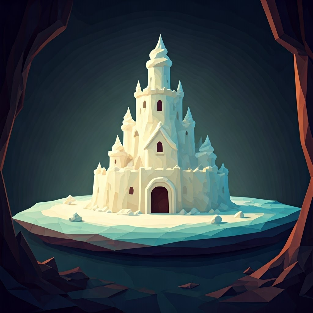 A menacing castle made of sour cream, with a moat of dip surrounding it