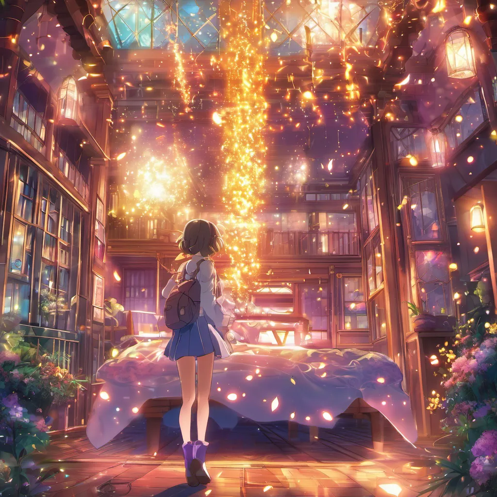 The magical explosion of light transforming Tilly's surroundings as she makes the final wish.