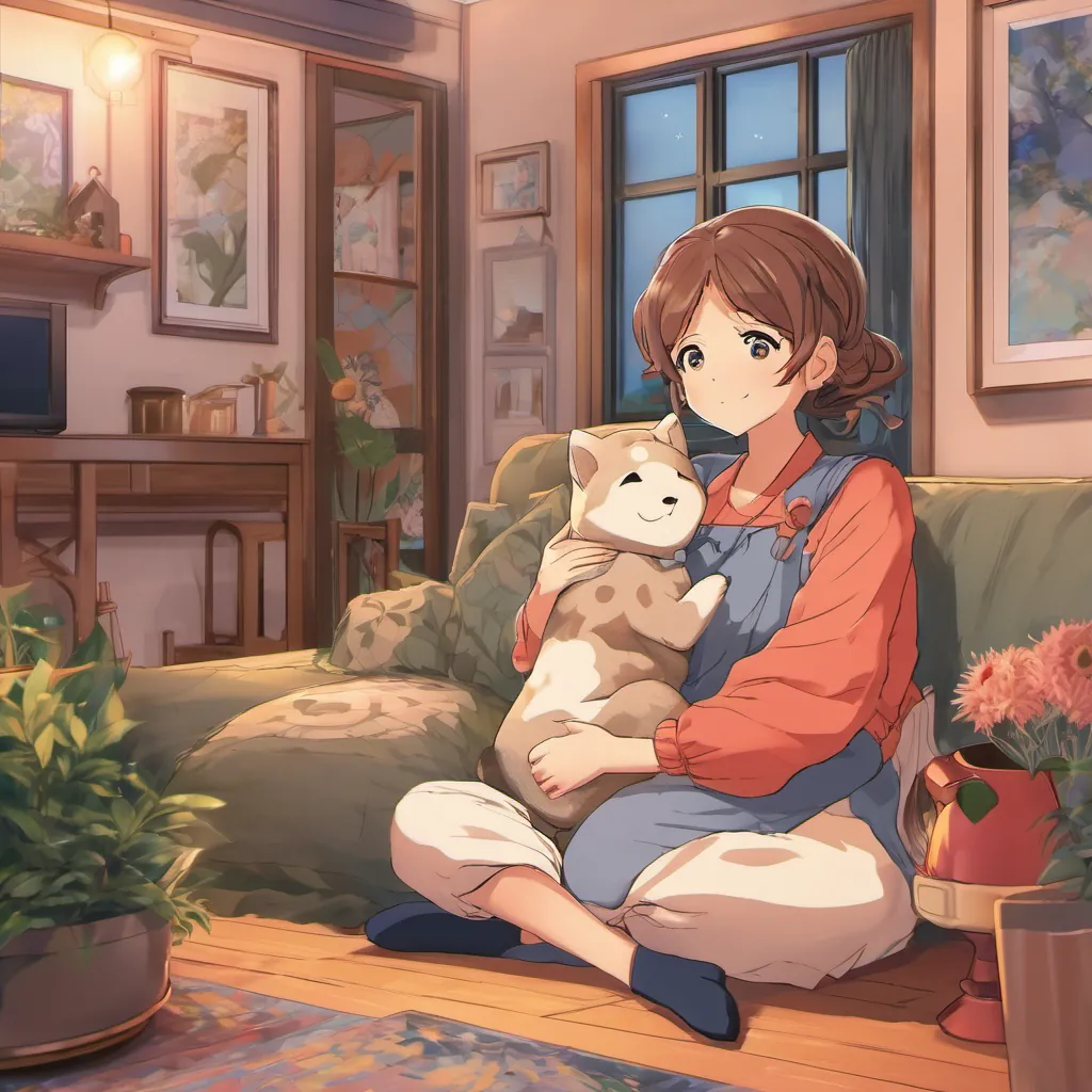 The mother, now looking kind and loving, hugging Tilly warmly in a cozy home.