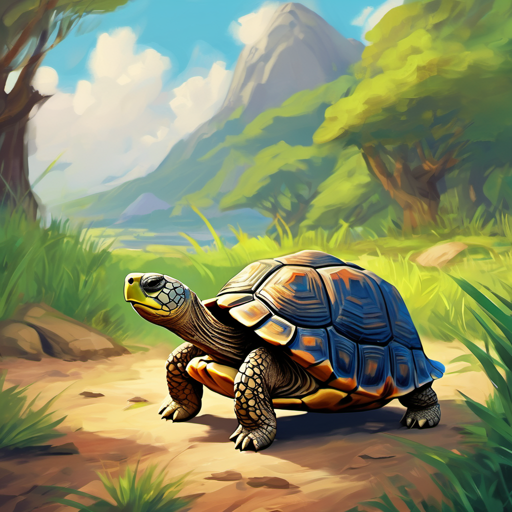 Confident tortoise not losing hope