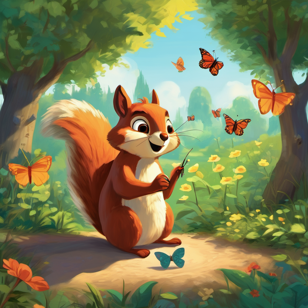 One sunny morning, as Charlie was introducing himself to a group of friendly butterflies, he felt a strange tickle in his throat. He tried to speak, but no words came out. Charlie had lost his voice! He opened his mouth wide, but only a whisper-like sound escaped. Feeling worried, Charlie rushed to find his friends: Sammy the squirrel, Lily the ladybug, and Oscar the owl. Charlie tried explaining his problem, but they could barely hear him. Sammy whispered, "Maybe losing your voice is a lesson for us, Charlie." Lily nodded in agreement and added, "Maybe it's a sign that you should learn to listen more."