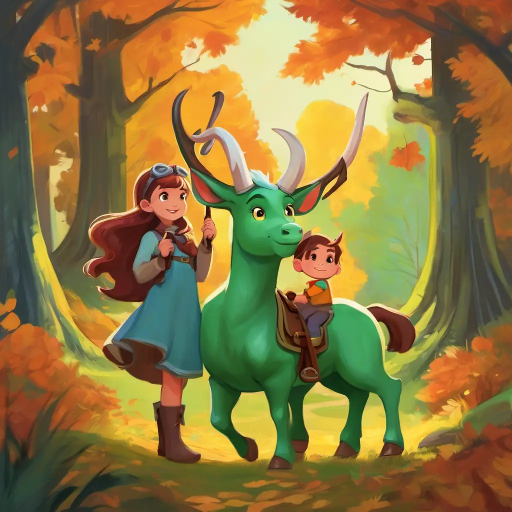 The kids befriend Trixie had green skin and bright brown eyes, with three horns on her head and work together to find a way to call for rescue.
