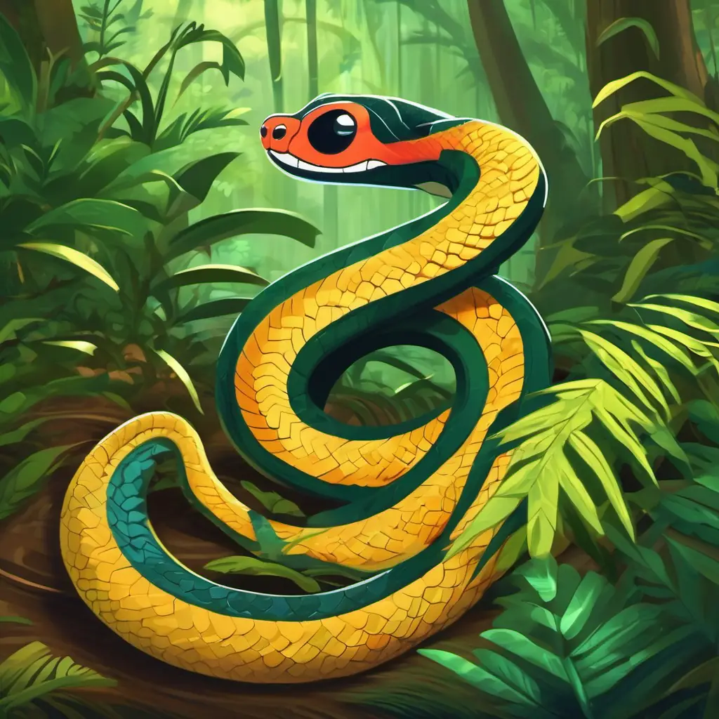 Once upon a time, in the thick underbrush of the Amazon rainforest, a sleek snake named Slinky and a spider named Spinner met each others.