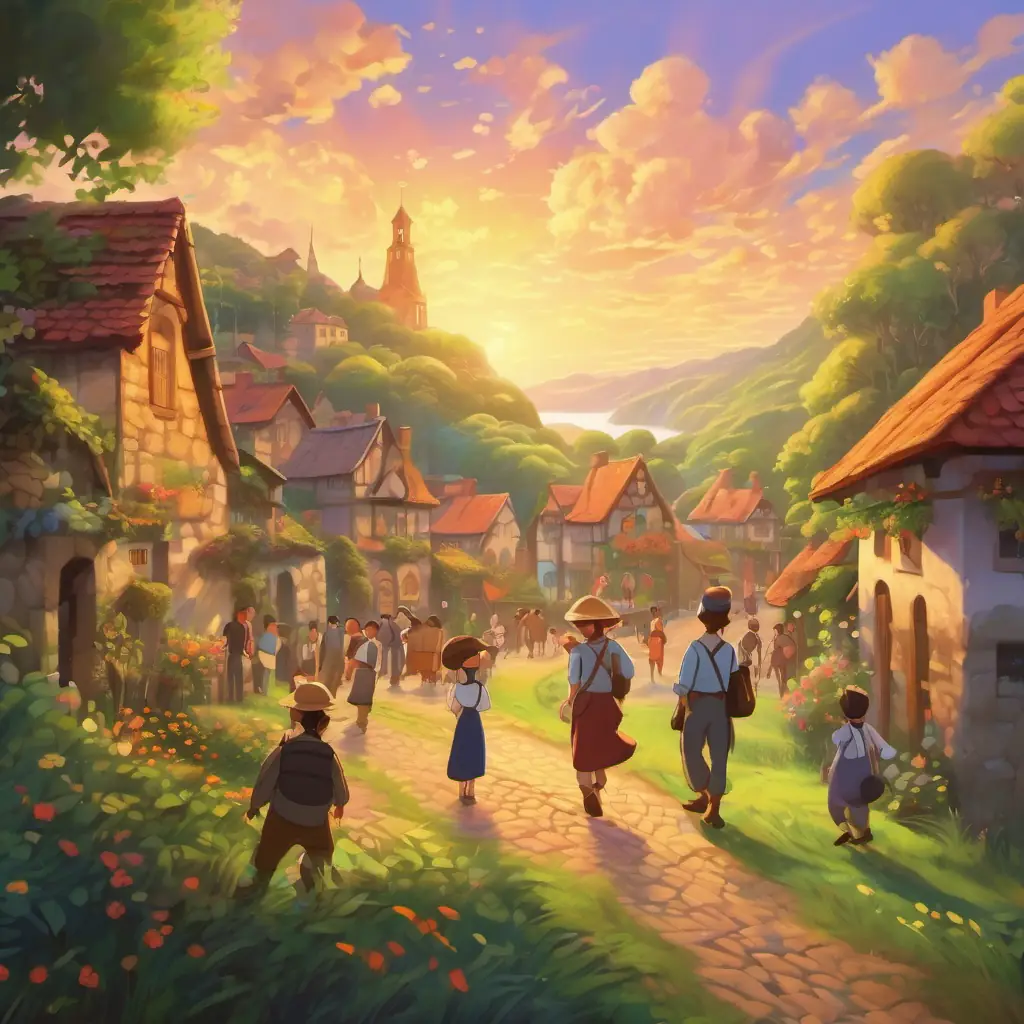 The villagers' reaction to the mural, highlighting the joy it brings and the magical effect on everyone who sees it.