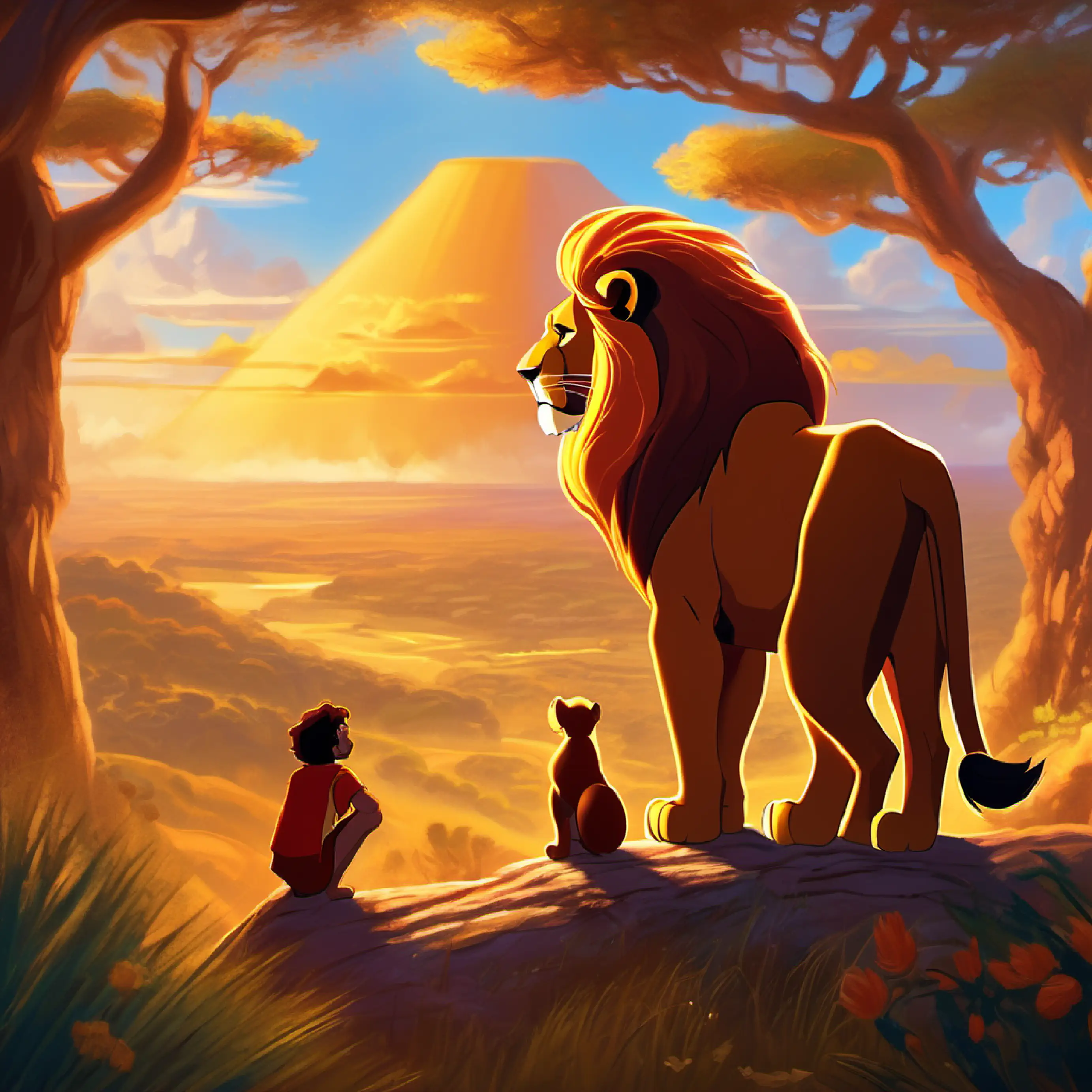 Mufasa explains Simba's future responsibilities.