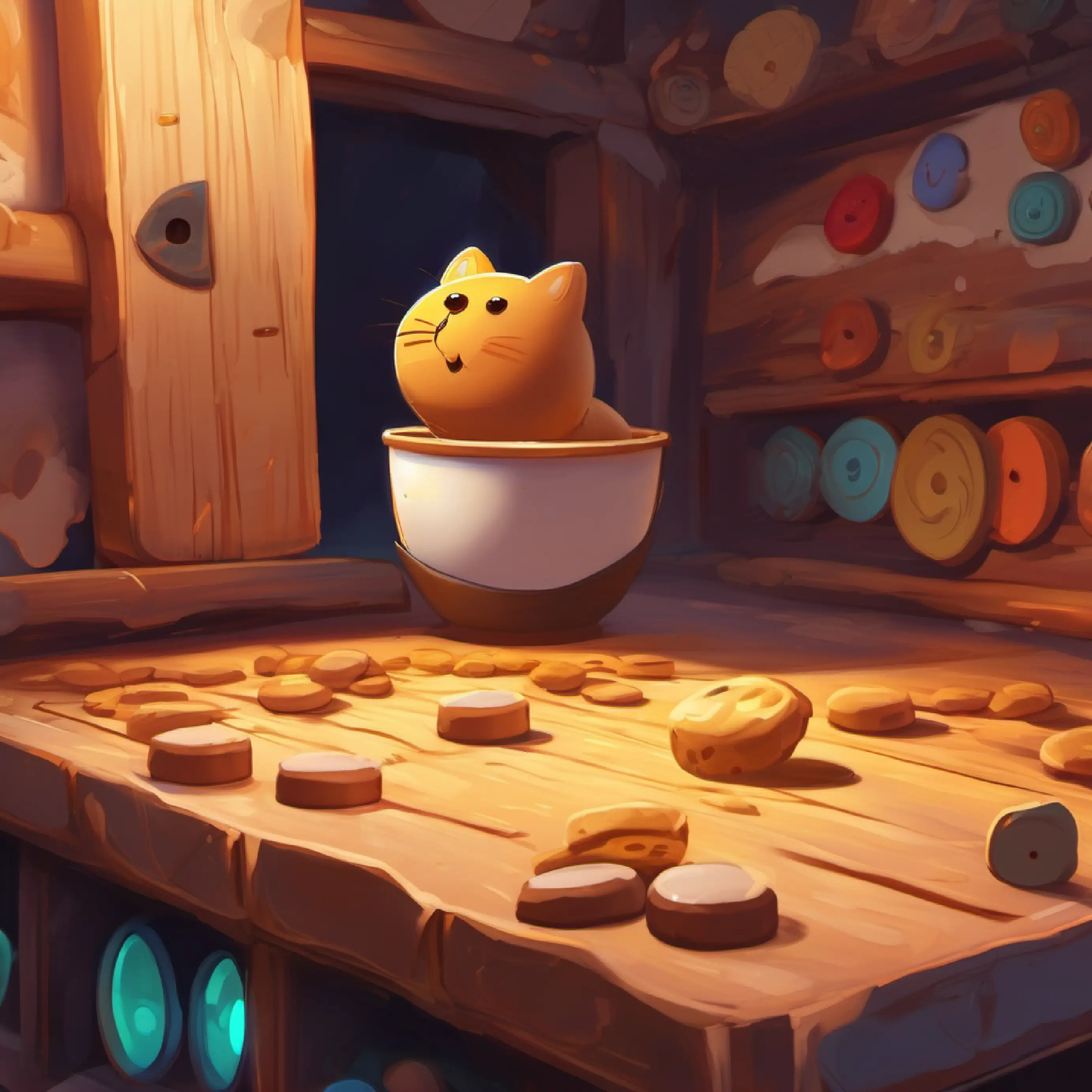 Byte finds a button next to the hole, a clue to the cookie theft.