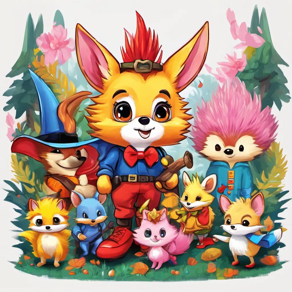 Characters: Blue fur, red shoes, fast hedgehog, Yellow fur, two tails for flying, clever fox, Red fur, yellow dreadlocks, strong echidna, Pink hedgehog, always carrying a big hammer, and White fur, pink bow, cute little rabbit; Setting: Angel Island Zone - sandy beach, palm trees