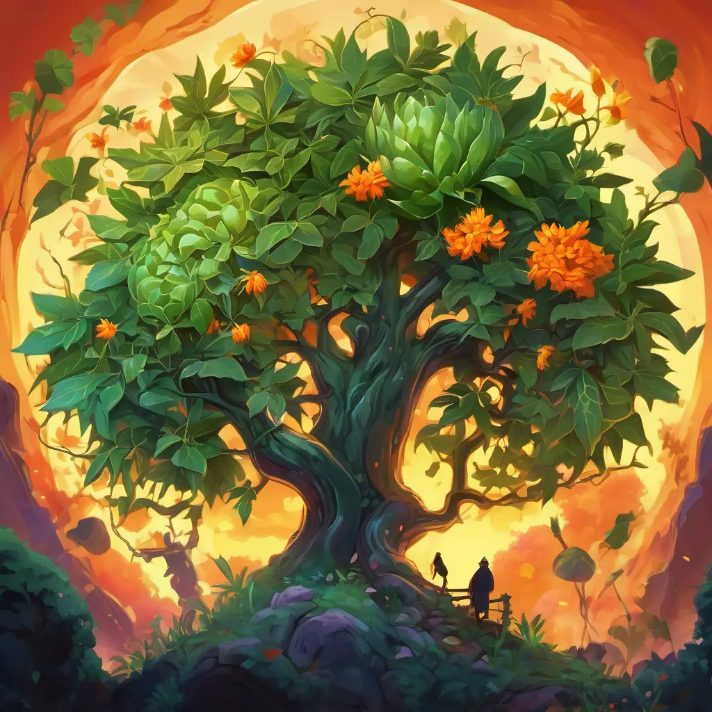 The final scene shows the plant cells standing triumphantly over the defeated weed, which is depicted as a shriveled and wilted figure. The forest is depicted as vibrant and thriving, with flowers blooming and sunlight illuminating the surroundings. The plant cells are shown cheering and embracing each other, symbolizing their unity and victory.