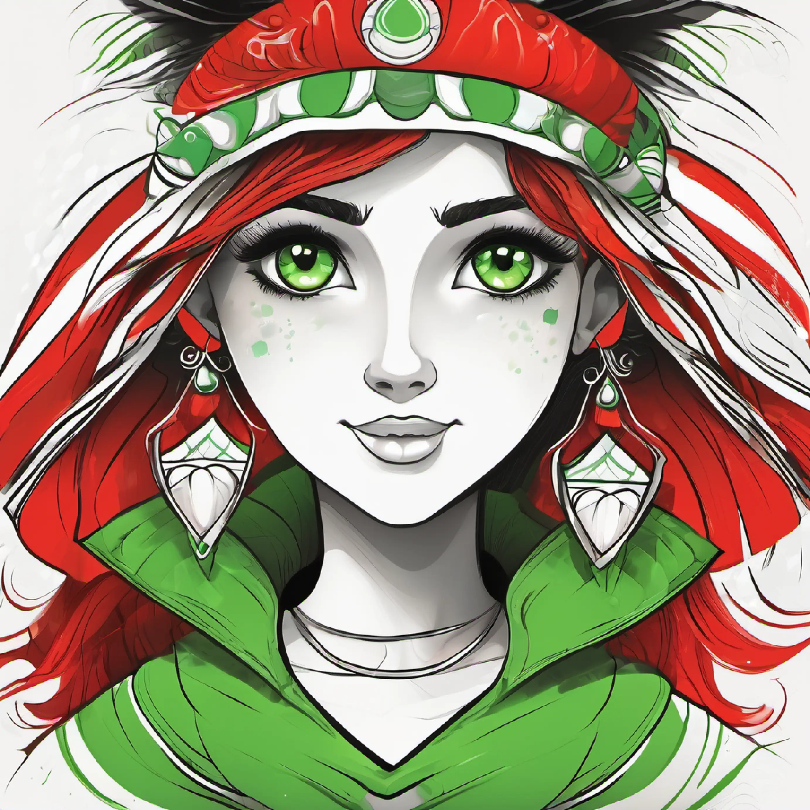 Cheerful, hazelnut hair, caring hazel eyes teaches the Injured, bright green scales, eyes filled with wisdom to trust itself by mimicry.