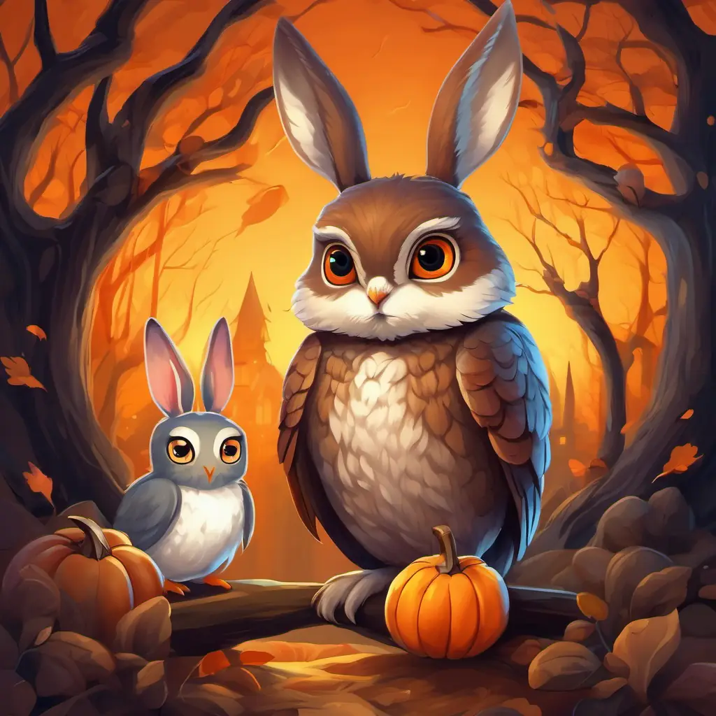 Little Rabbit Little Rabbit Remy - small, fluffy rabbit with curious brown eyes seeks advice from Wise Old Owl - large owl with wise-looking orange eyes.