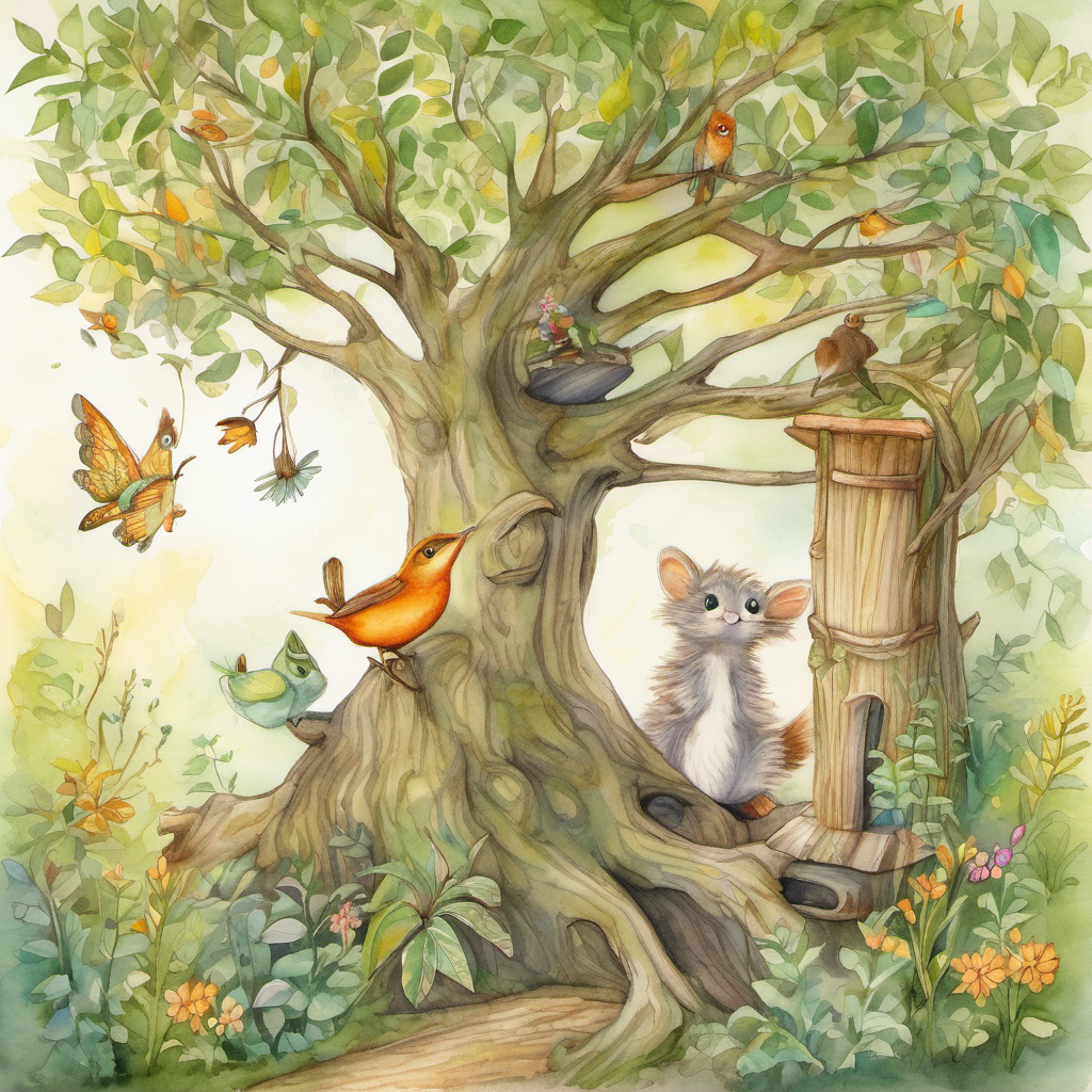 Every day, more creatures from near and far came to the magical tree, seeking its help. Willow continued to summon magical characters, spreading happiness and friendship throughout the garden and the forest. The tree's branches were filled with laughter and joy as friendships blossomed.