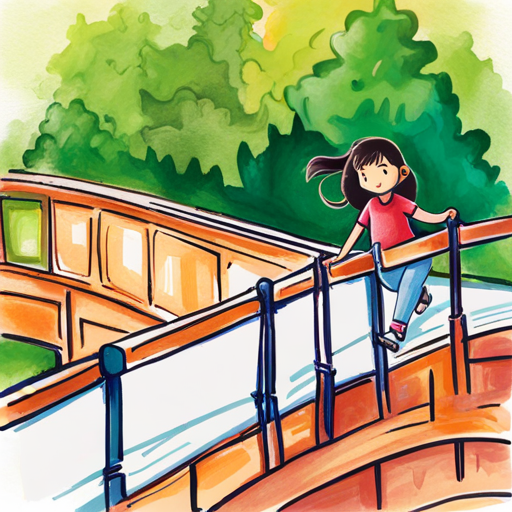 Aaradhi happily crossing the bridge