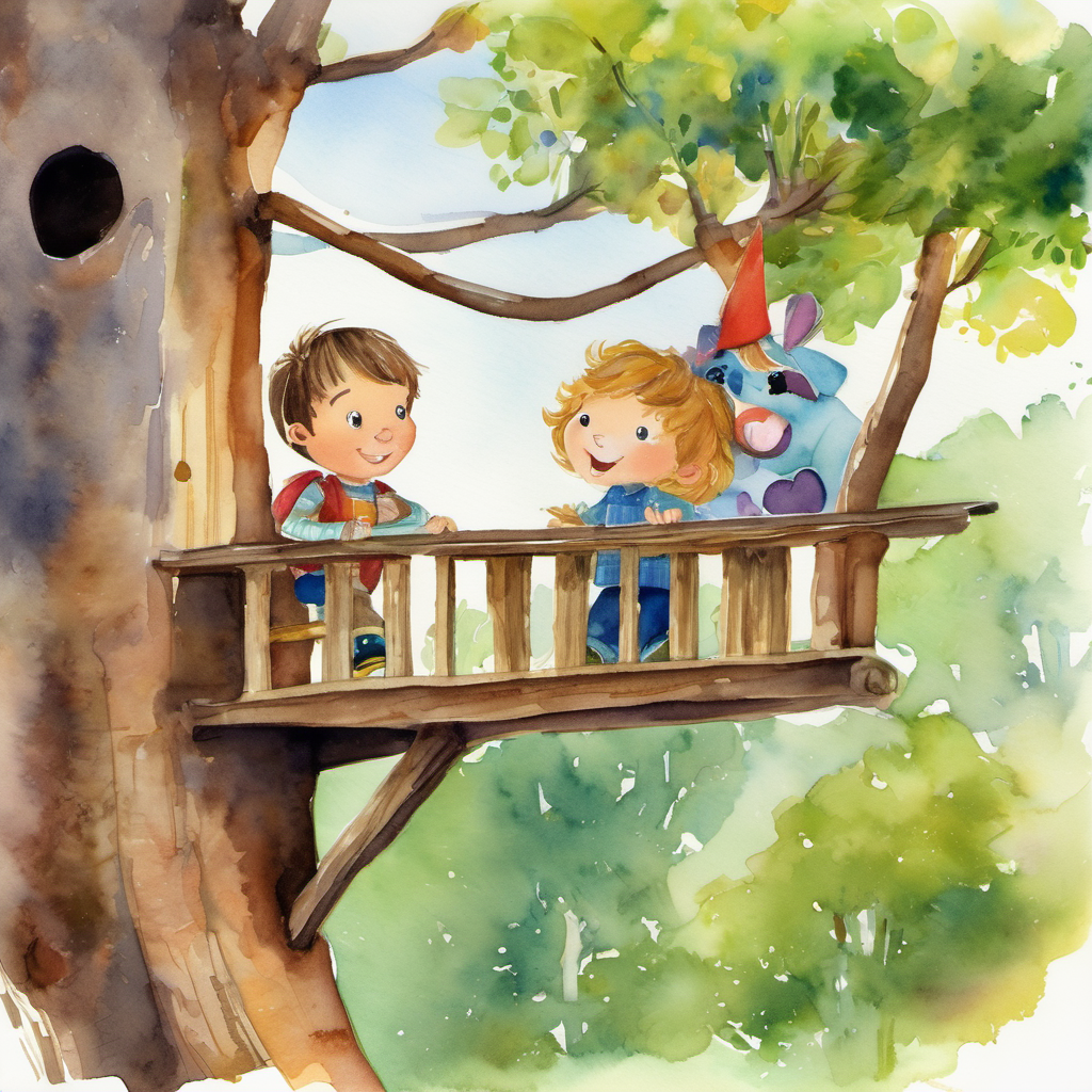 Once upon a time in a small, quiet town, there lived a curious and kind-hearted boy named Timmy. Timmy was known for his love of adventure and his eagerness to explore every inch of his surroundings. But what Timmy loved most of all was his very special treehouse that sat right in the middle of his backyard. Little did Timmy know, his treehouse had a secret - it could talk! One sunny afternoon, as Timmy climbed up the ladder and stepped into his treehouse, he couldn't believe his eyes when he heard a soft voice whisper, "Hello, Timmy! I've been waiting for you." Timmy looked all around in surprise until his gaze landed on a friendly face carved into the bark of the tree trunk.