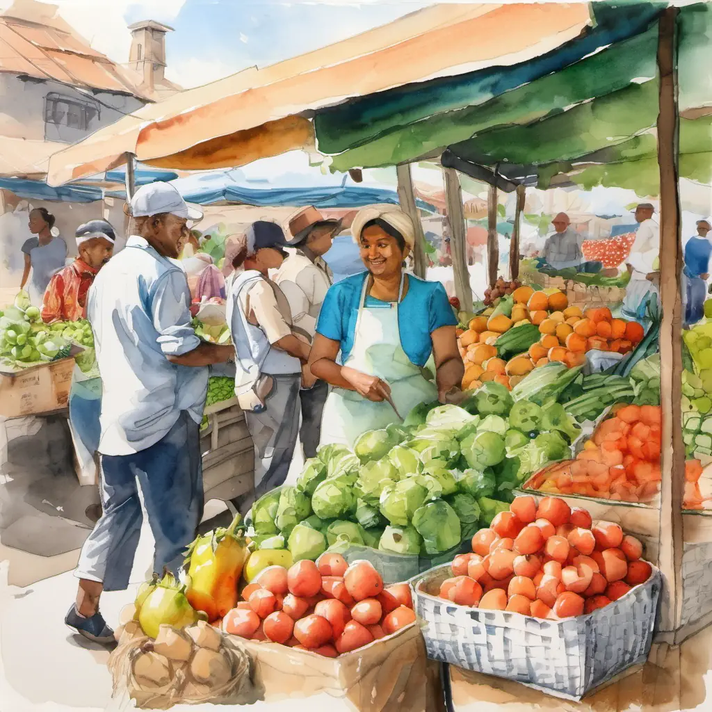 Market scene with fresh produce.