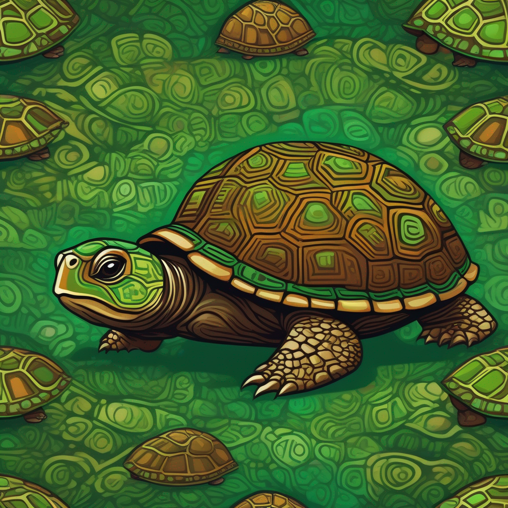 A wise turtle named A wise turtle with a patterned green and brown shell with a patterned green and brown shell