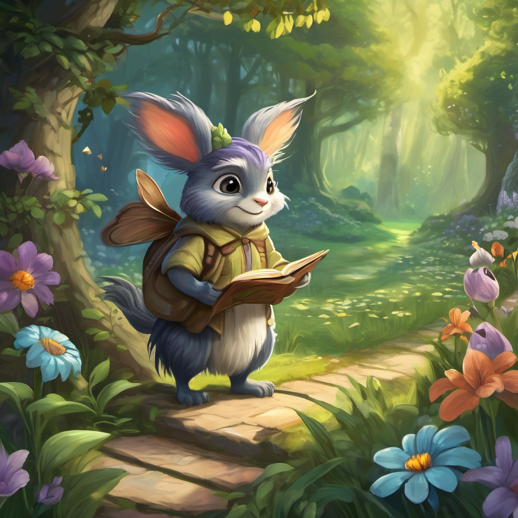 However, there was a problem. A grumpy troll named Grumble had cast a spell on the garden, turning it grey and barren. The flowers looked sad, and the fairies' wings lost their shimmer. Lily knew she had to help, so she set off on a mission to find the source of the troll's spell and reverse it. Lily ventured through the garden, guided by Sparkle, the leader of the fairies. Along the way, they met interesting characters - a mischievous squirrel named Nutty, a wise owl named Hoot, and a kind-hearted bunny named Cotton. All of them joined Lily to restore the garden's magic.