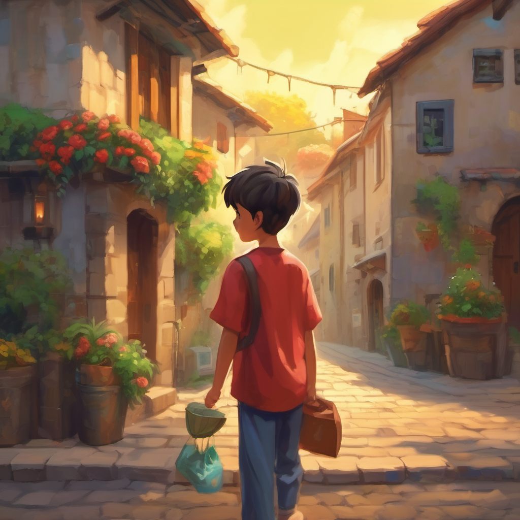 Kind boy with a big heart, wearing simple clothes sharing his riches with the needy