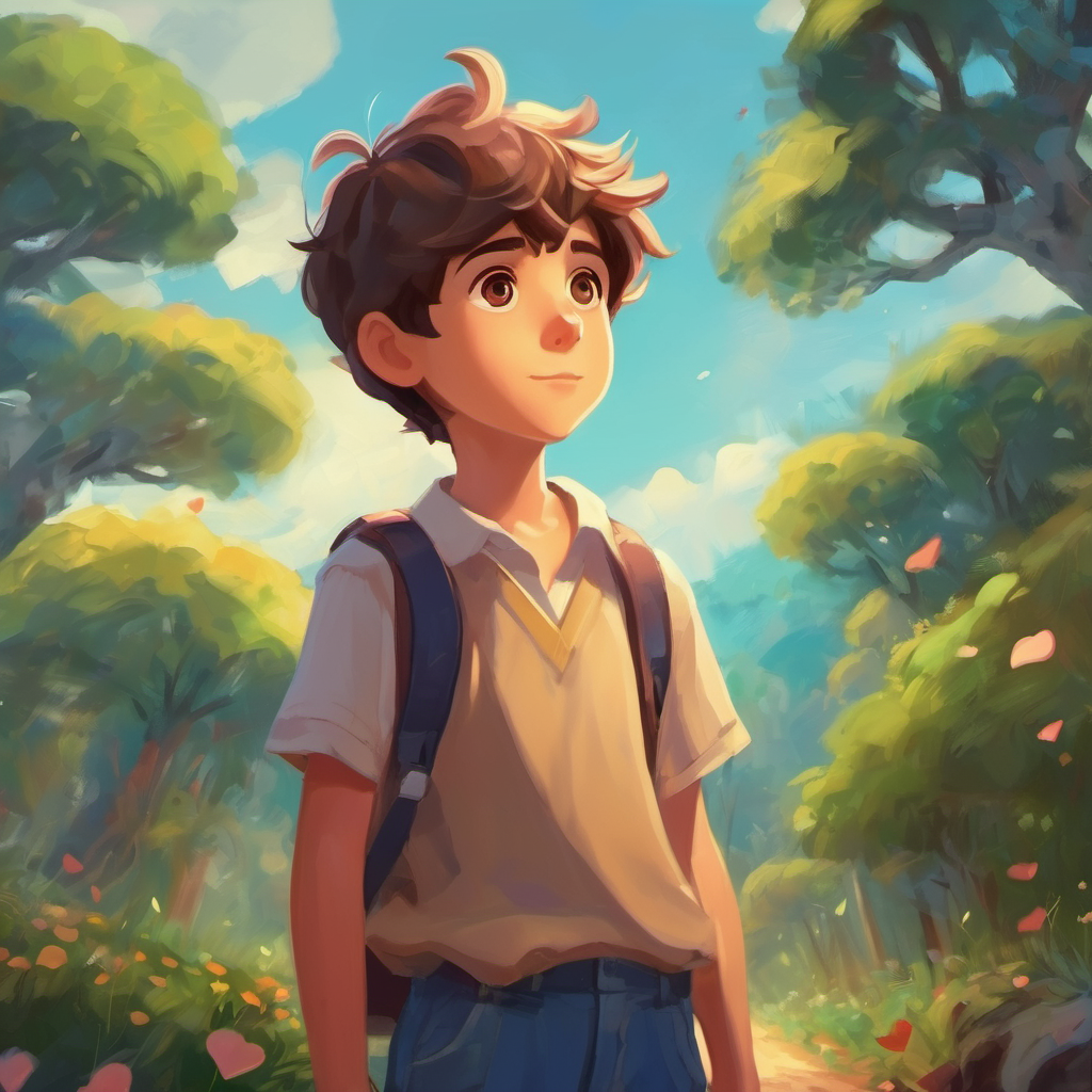 Kind boy with a big heart, wearing simple clothes becoming an inspiration to others