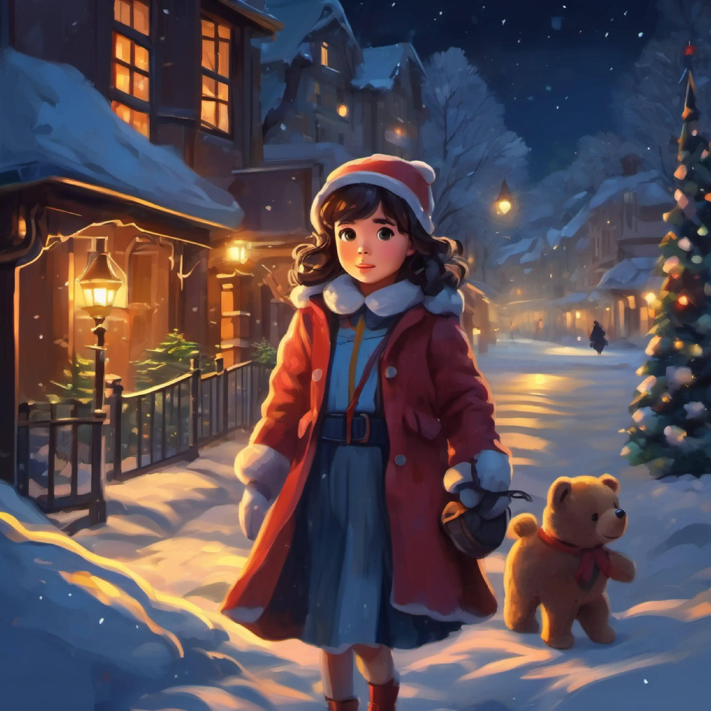 Introduces Young girl with bright eyes, always carries a teddy bear and her fear of the dark, nighttime setting.