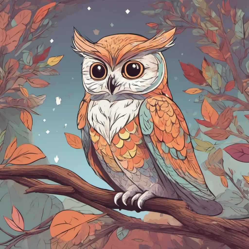 Nong Noona, arms crossed, frowns playfully at Ollie the Owl.