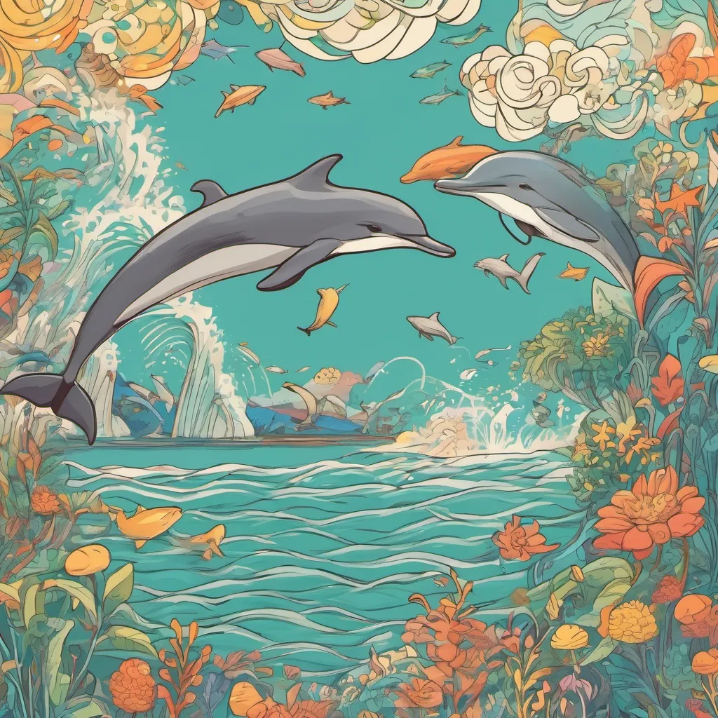 Ollie winks, showcasing a dream world with dolphins leaping from the sea.