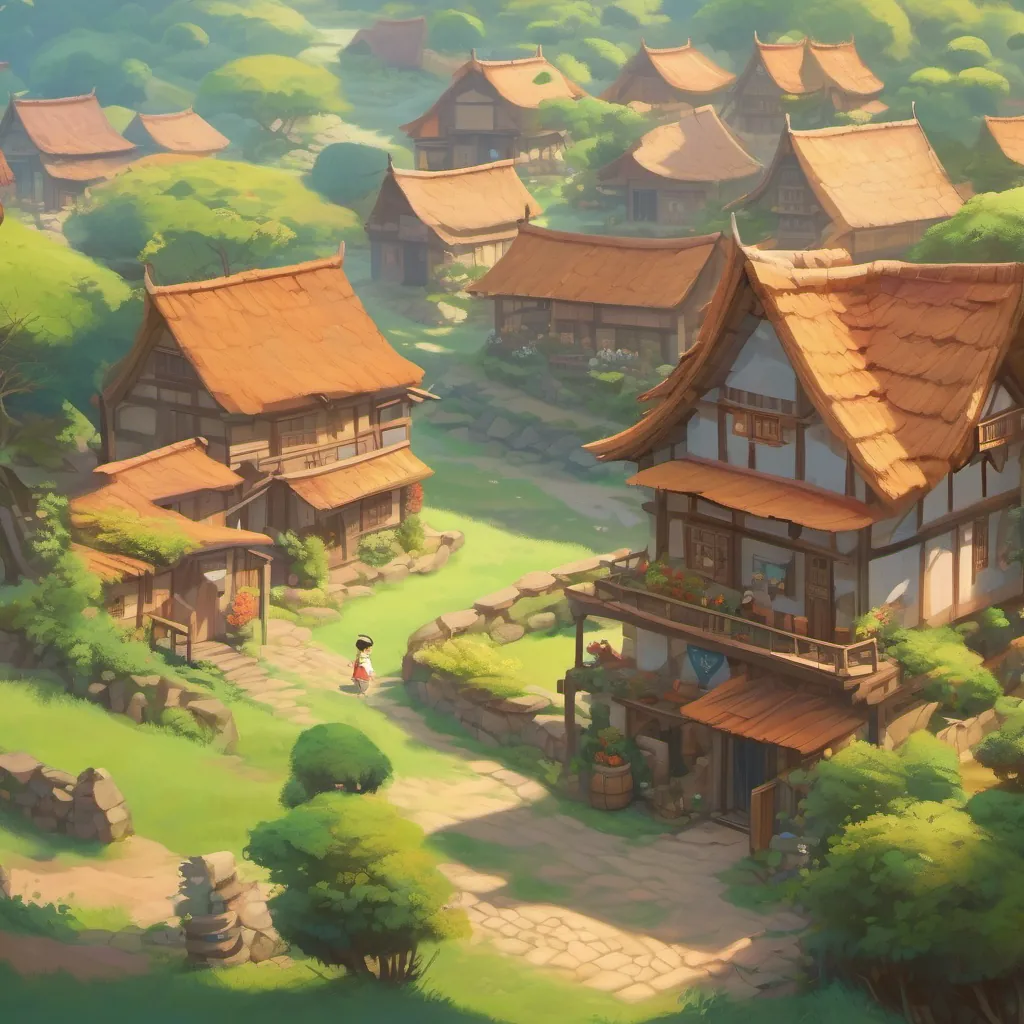 A happy, serene kingdom where villagers live in harmony, with shadows and light coexisting.