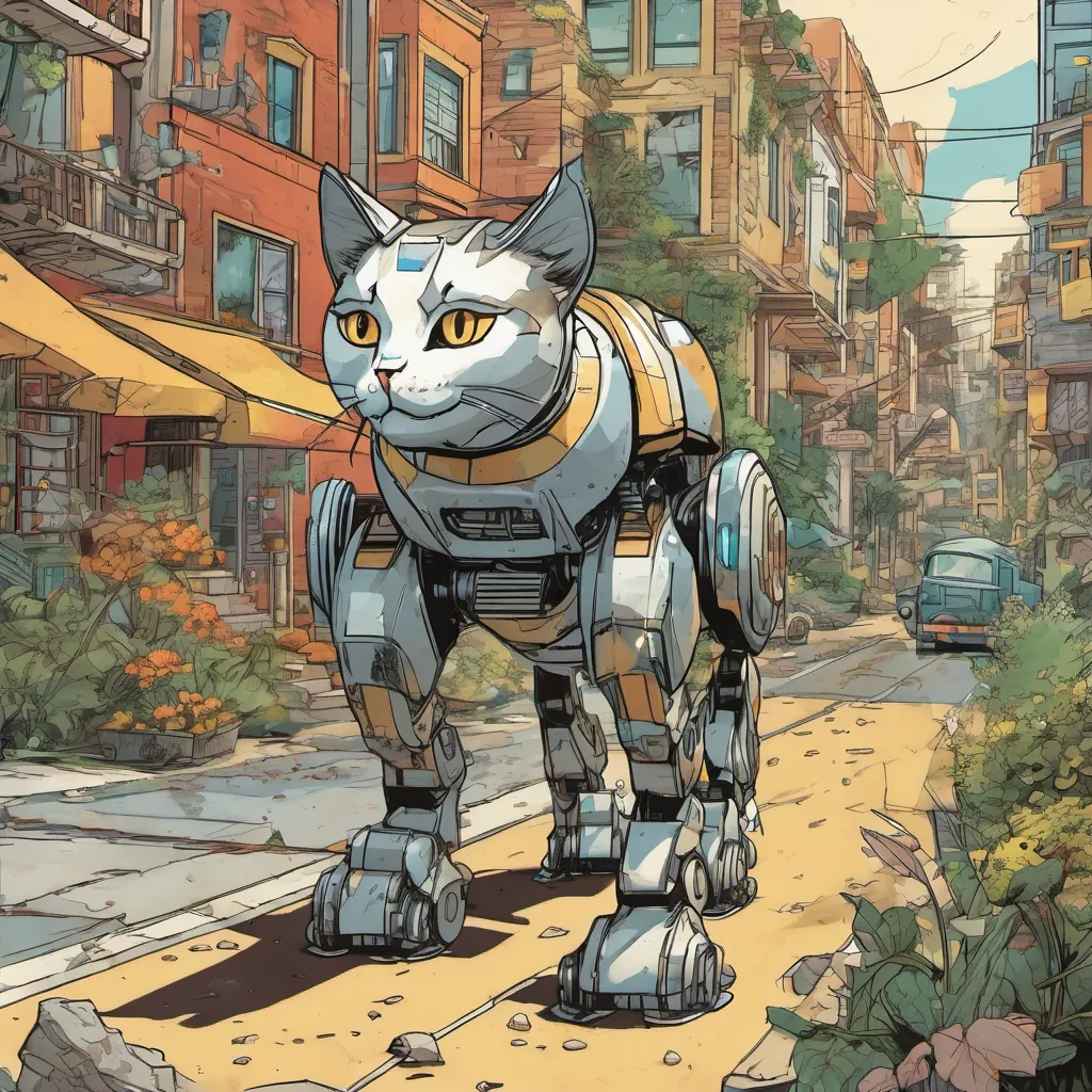Terabyte walking through diverse landscapes, passing by friendly animals who try to greet her.