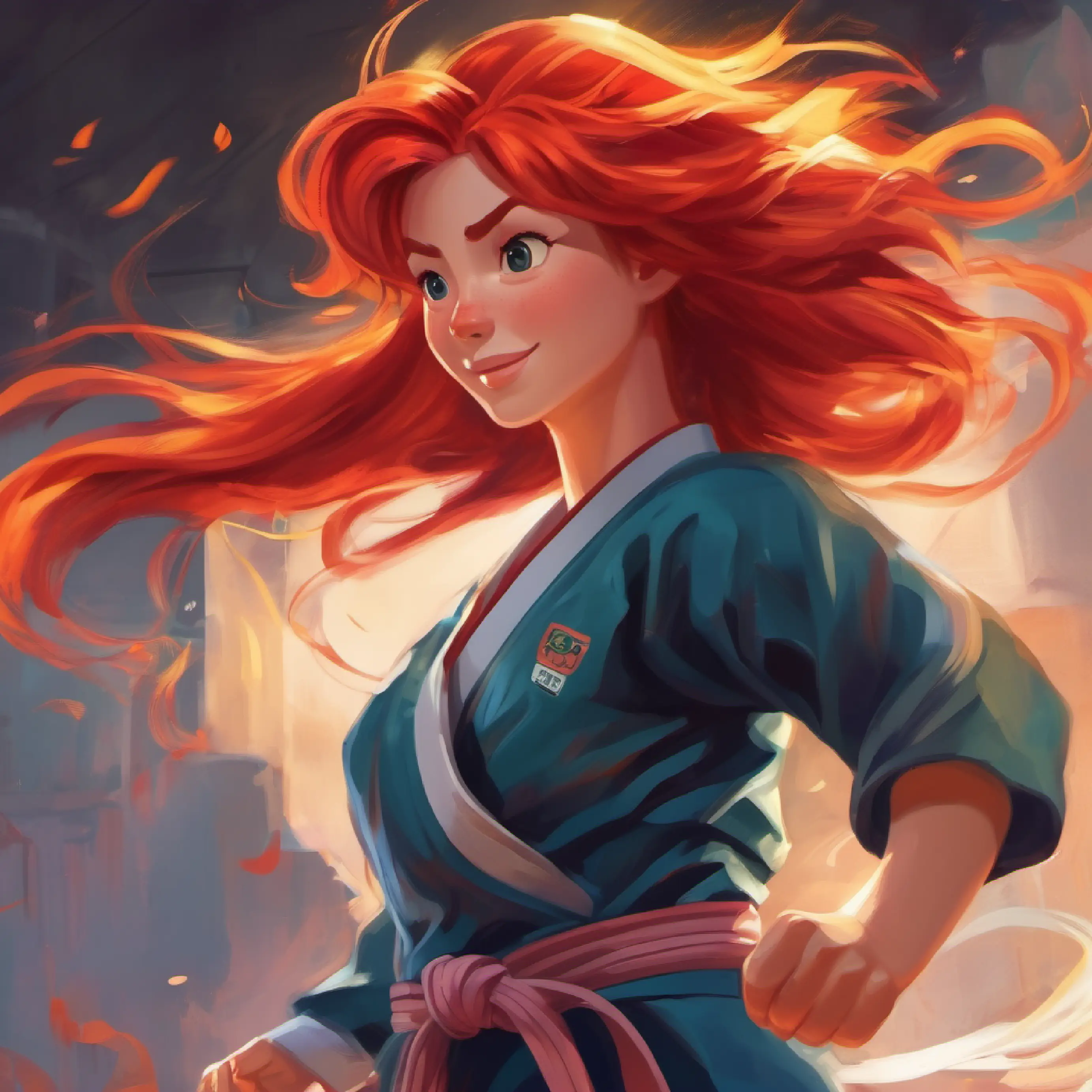 Introduction to Fiery red hair, full of energy and excitement, loves adventures and the mom's offer about Jiu-jitsu class