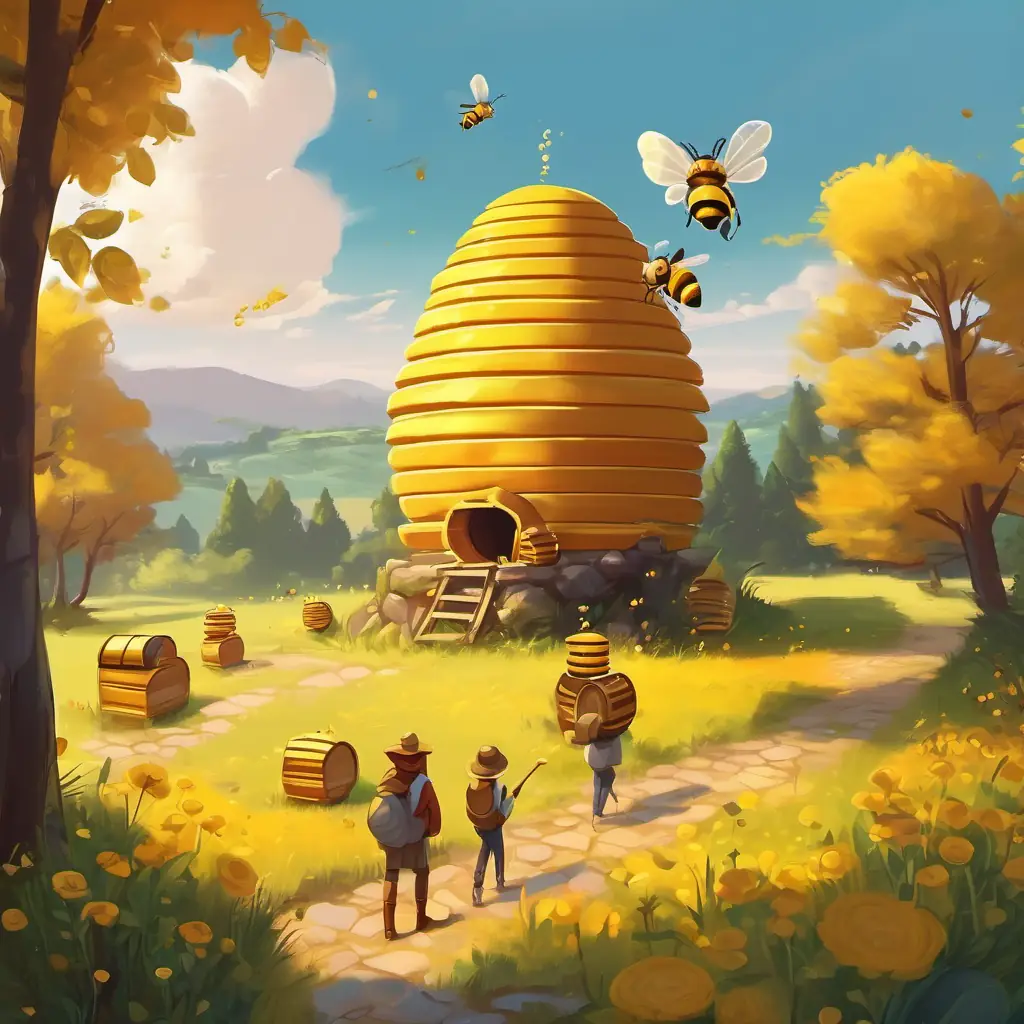 The friends spot a beehive and start planning how to get the honey.