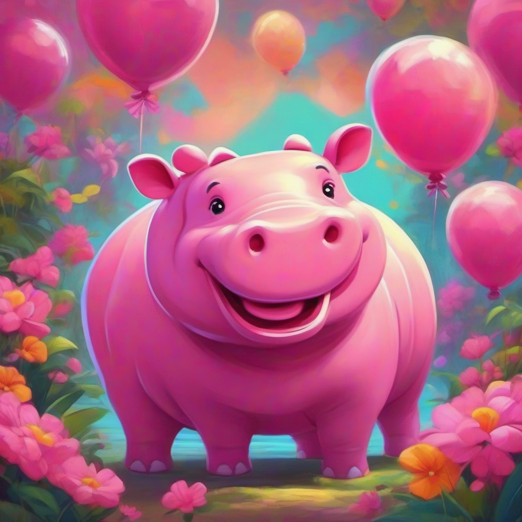Pink hippo with a big smile and bowtie cheers up Vietnamese girl who loves making new friends, colorful clothes when she's sad