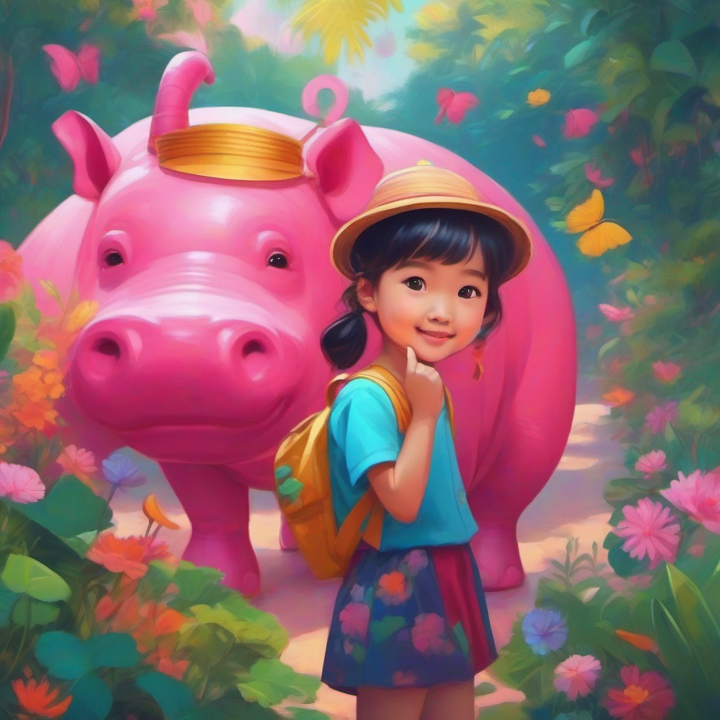 Vietnamese girl who loves making new friends, colorful clothes and the pink hippo make everyday life more fun