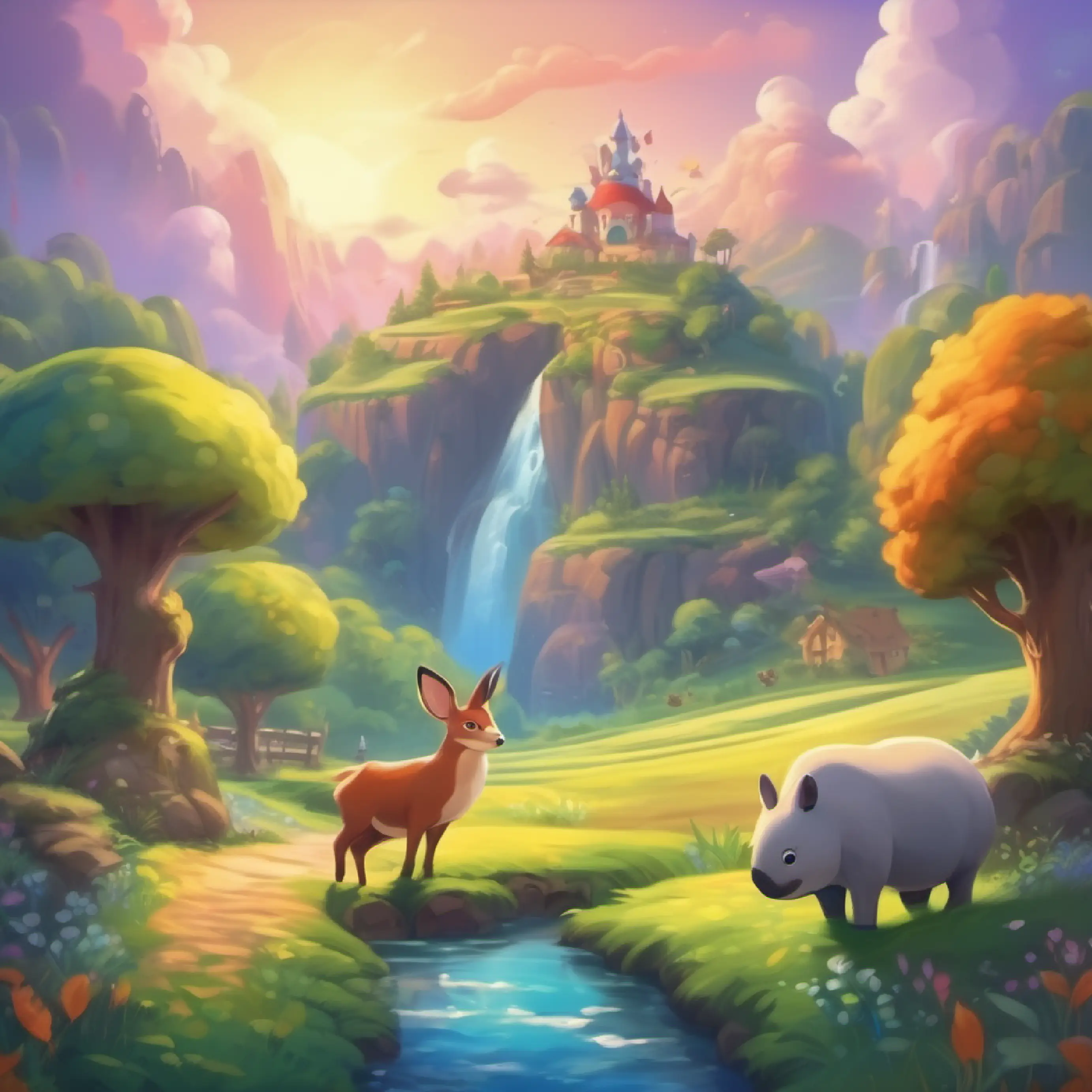 Introduction, magical land, cheerful animals