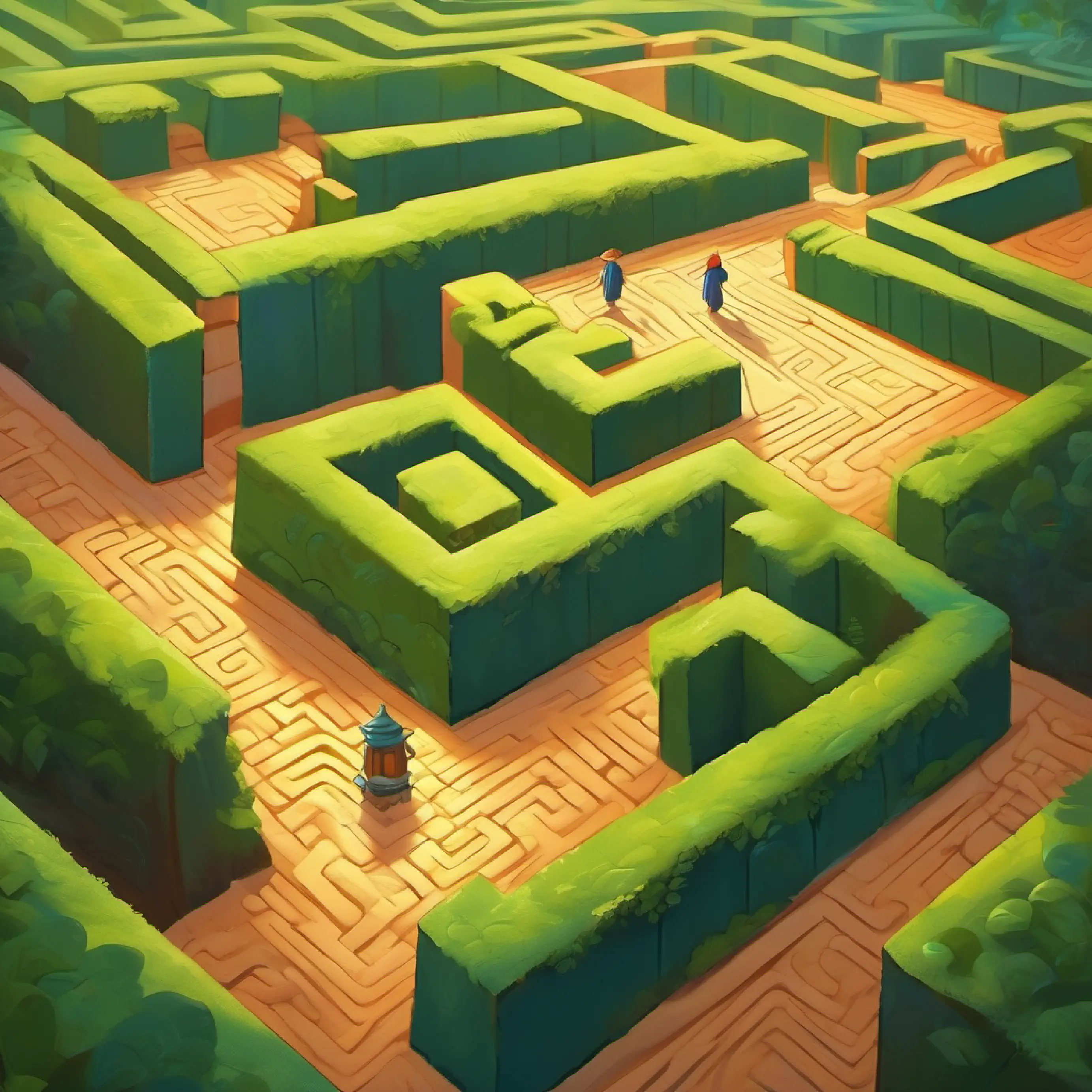 Alani leads to a maze with three puzzle-guarded paths.