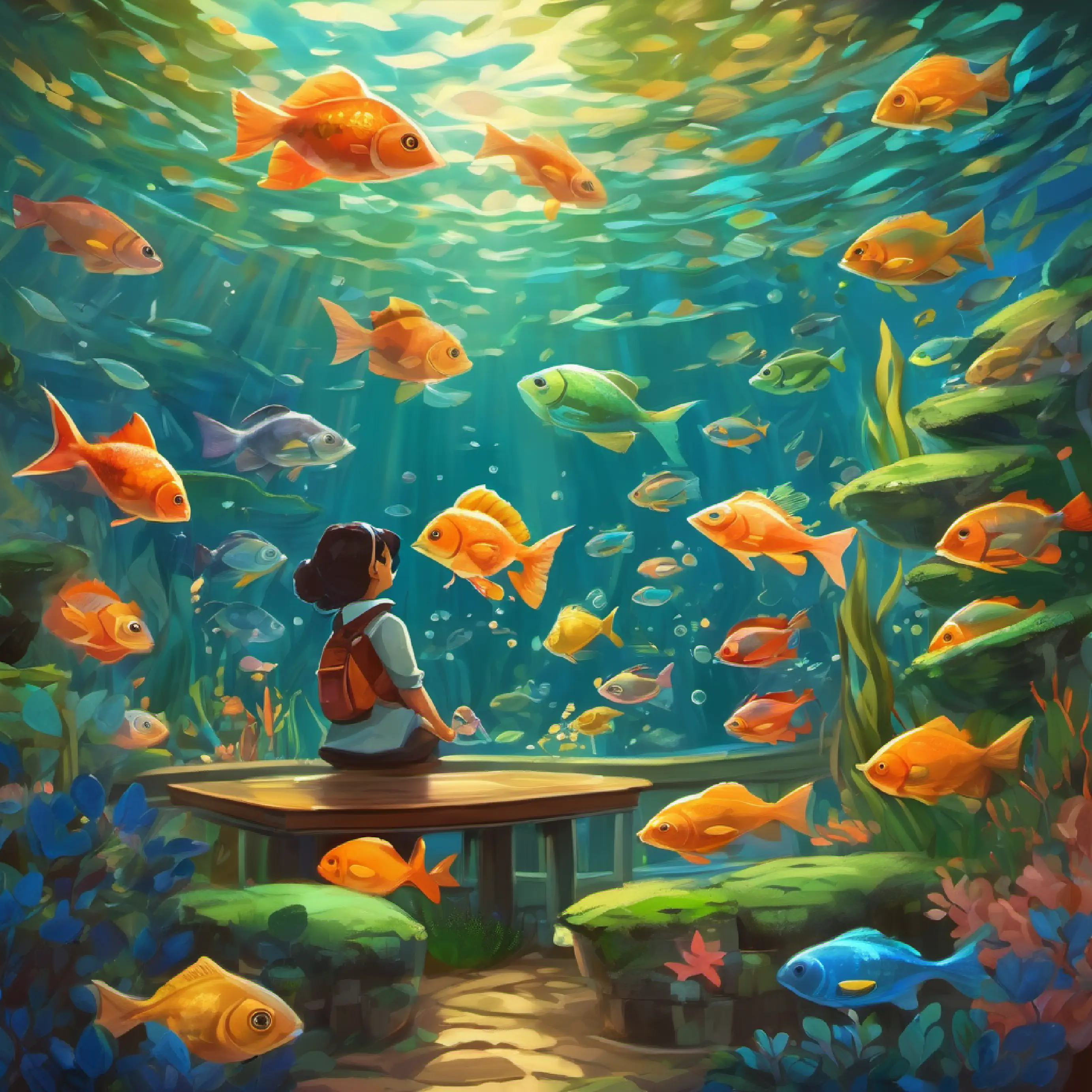 Alani faces a logic puzzle involving schools of fish.