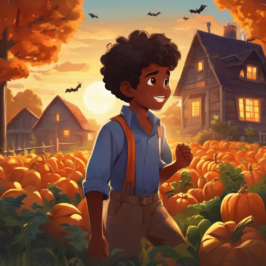 Page 2 - A young boy with dark skin, sparkling eyes, and a bright smile wakes up early, helps his father with farming, and then goes to work in nearby houses. Visuals show A young boy with dark skin, sparkling eyes, and a bright smile working happily, doing household chores, and interacting with people.
